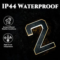 9 Inch Solar Lighted House Numbers for Outside, Light up Waterproof LED Addre