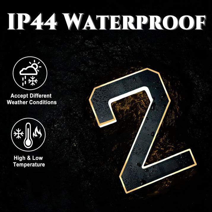 9 Inch Solar Lighted House Numbers for Outside, Light up Waterproof LED Addre