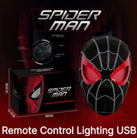 In Stock Miles Spider-Man 1:1 Scale Electronic Mask With Moving Glowing Eyes Ring Control Cosplay Toy Gift For Boys Gift