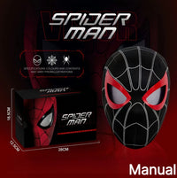 In Stock Miles Spider-Man 1:1 Scale Electronic Mask With Moving Glowing Eyes Ring Control Cosplay Toy Gift For Boys Gift