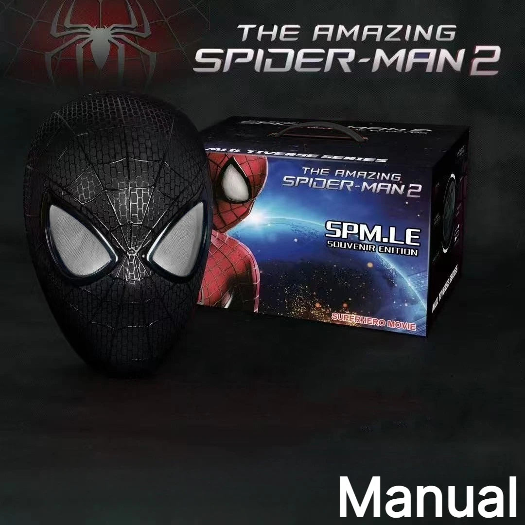 In Stock Miles Spider-Man 1:1 Scale Electronic Mask With Moving Glowing Eyes Ring Control Cosplay Toy Gift For Boys Gift